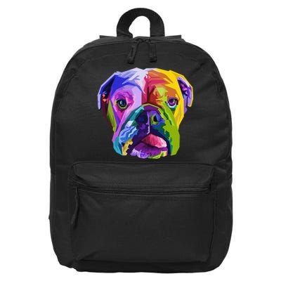 English British Bulldog Pop Art Portrait for Dog Owners 16 in Basic Backpack