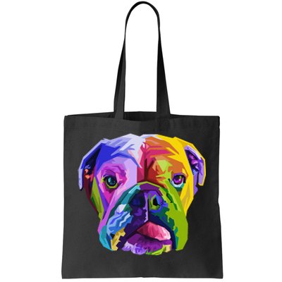 English British Bulldog Pop Art Portrait for Dog Owners Tote Bag