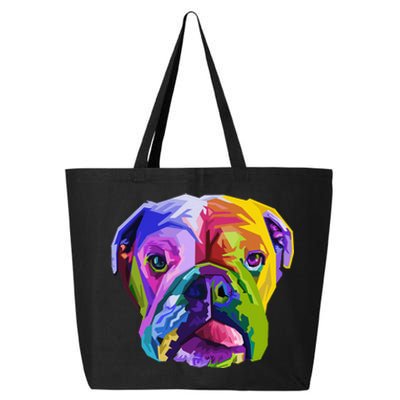 English British Bulldog Pop Art Portrait for Dog Owners 25L Jumbo Tote