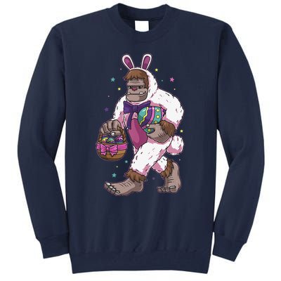 Easter Bunny Bigfoot Sasquatch Easter Egg Basket Gift Tall Sweatshirt