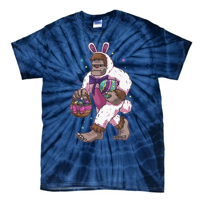 Easter Bunny Bigfoot Sasquatch Easter Egg Basket Gift Tie-Dye T-Shirt