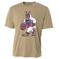 Easter Bunny Bigfoot Sasquatch Easter Egg Basket Gift Cooling Performance Crew T-Shirt