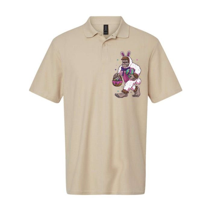 Easter Bunny Bigfoot Sasquatch Easter Egg Basket Gift Softstyle Adult Sport Polo