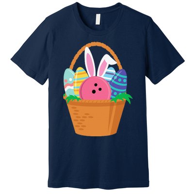 Easter Bunny Bowling Game Egg Basket Premium T-Shirt