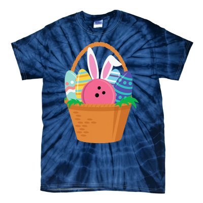 Easter Bunny Bowling Game Egg Basket Tie-Dye T-Shirt