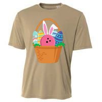 Easter Bunny Bowling Game Egg Basket Cooling Performance Crew T-Shirt