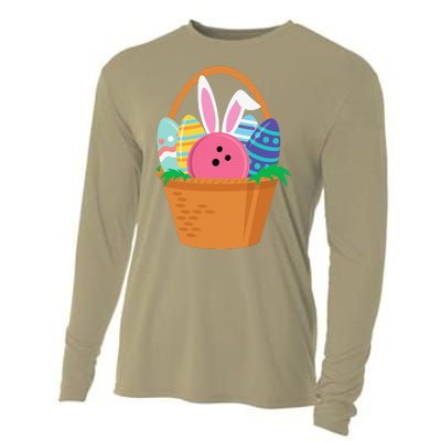 Easter Bunny Bowling Game Egg Basket Cooling Performance Long Sleeve Crew