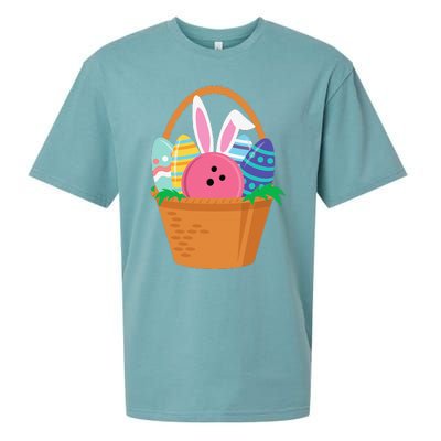 Easter Bunny Bowling Game Egg Basket Sueded Cloud Jersey T-Shirt