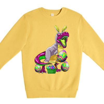 Easter Basket Bunny Dinosaur Egg T Rex Premium Crewneck Sweatshirt