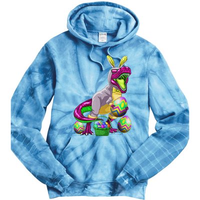 Easter Basket Bunny Dinosaur Egg T Rex Tie Dye Hoodie