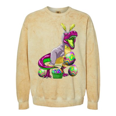 Easter Basket Bunny Dinosaur Egg T Rex Colorblast Crewneck Sweatshirt