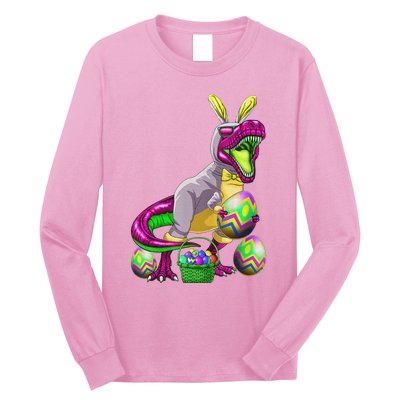 Easter Basket Bunny Dinosaur Egg T Rex Long Sleeve Shirt