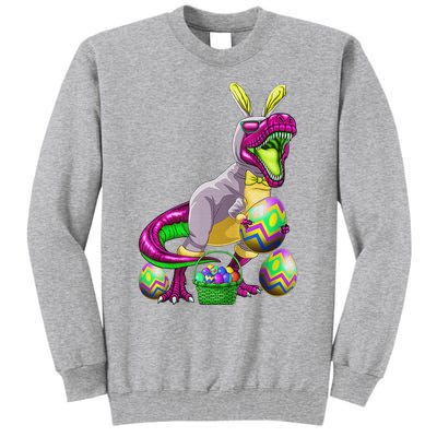 Easter Basket Bunny Dinosaur Egg T Rex Tall Sweatshirt