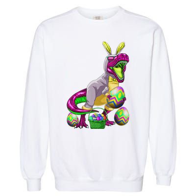 Easter Basket Bunny Dinosaur Egg T Rex Garment-Dyed Sweatshirt