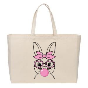 Easter Bunny Bubble Gum Cute Cotton Canvas Jumbo Tote