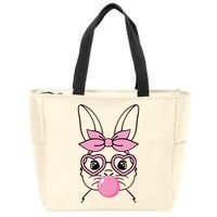 Easter Bunny Bubble Gum Cute Zip Tote Bag