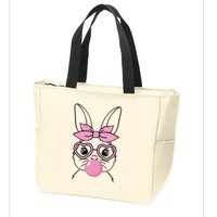 Easter Bunny Bubble Gum Cute Zip Tote Bag