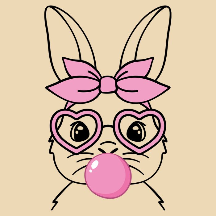 Easter Bunny Bubble Gum Cute Zip Tote Bag