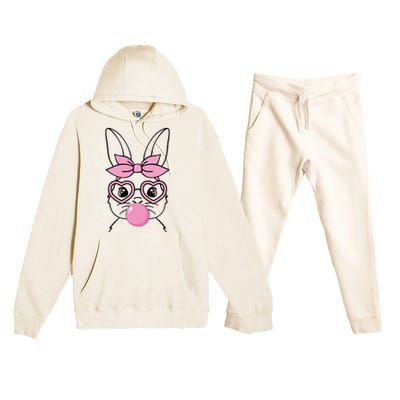 Easter Bunny Bubble Gum Cute Premium Hooded Sweatsuit Set