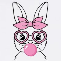 Easter Bunny Bubble Gum Cute USA-Made Doggie Bandana