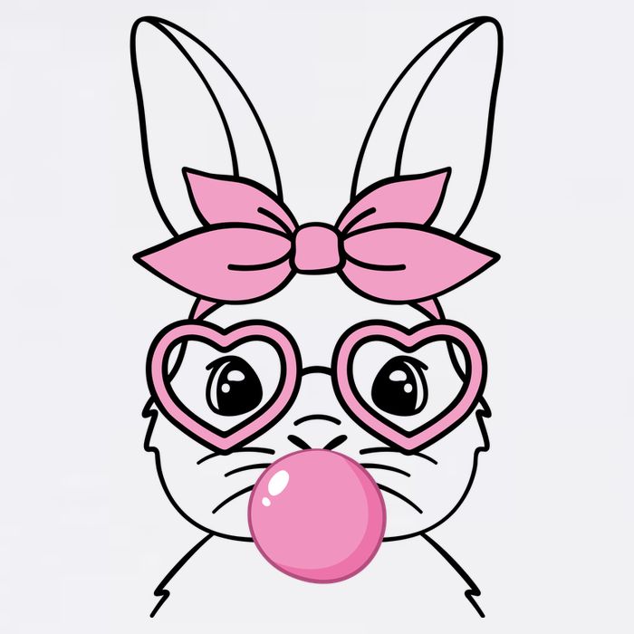 Easter Bunny Bubble Gum Cute USA-Made Doggie Bandana