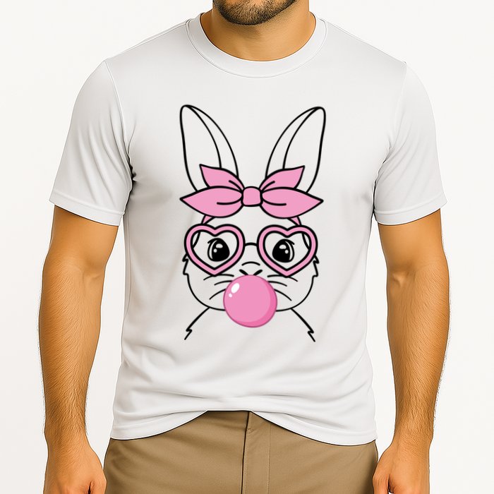Easter Bunny Bubble Gum Cute Cooling Performance Crew T-Shirt