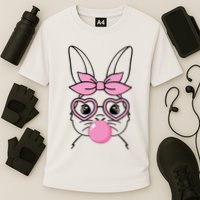 Easter Bunny Bubble Gum Cute Cooling Performance Crew T-Shirt