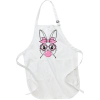 Easter Bunny Bubble Gum Cute Full-Length Apron With Pockets