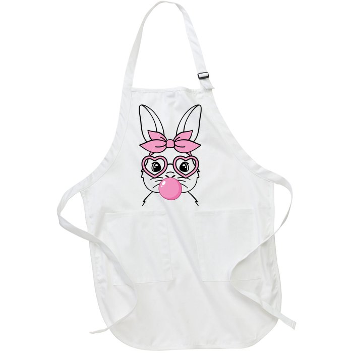 Easter Bunny Bubble Gum Cute Full-Length Apron With Pockets