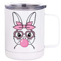 Easter Bunny Bubble Gum Cute 12 oz Stainless Steel Tumbler Cup