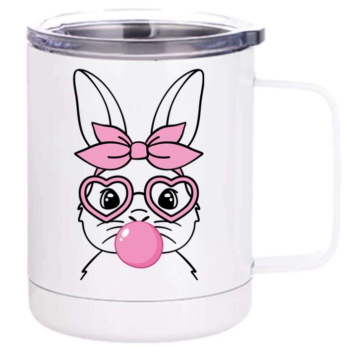 Easter Bunny Bubble Gum Cute 12 oz Stainless Steel Tumbler Cup