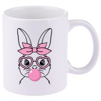 Easter Bunny Bubble Gum Cute 11oz C Handle Ceramic Mug