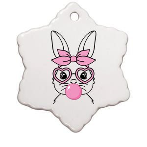 Easter Bunny Bubble Gum Cute Ceramic Star Ornament