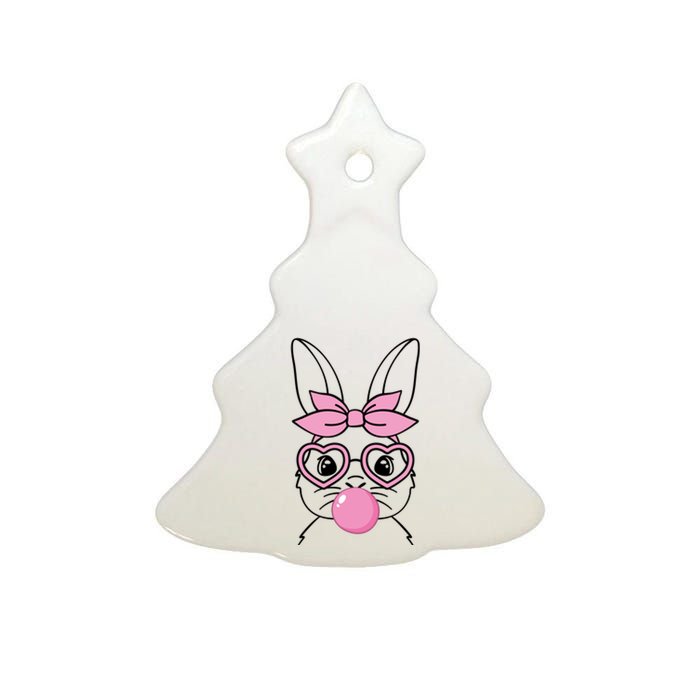 Easter Bunny Bubble Gum Cute Ceramic Tree Ornament