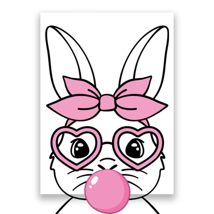 Easter Bunny Bubble Gum Cute Poster