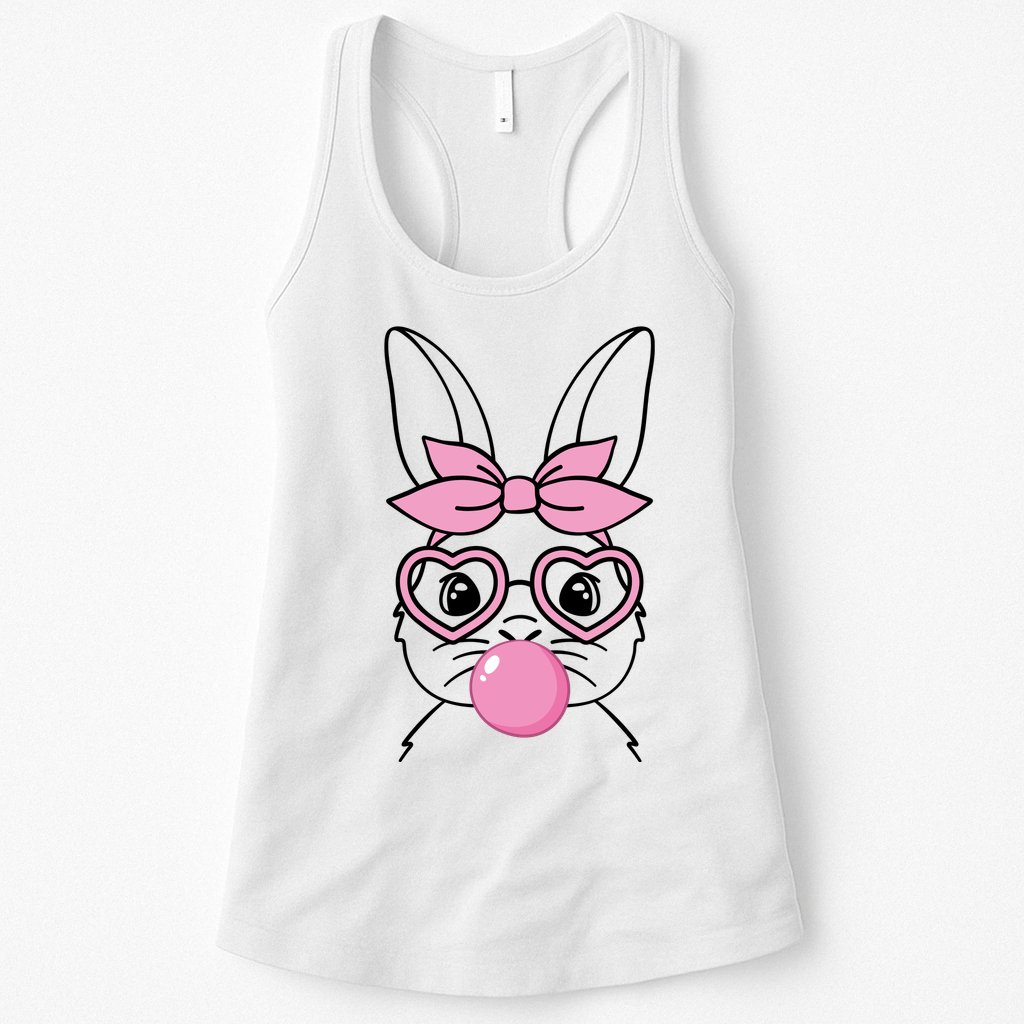 Easter Bunny Bubble Gum Cute Womens Tank Top
