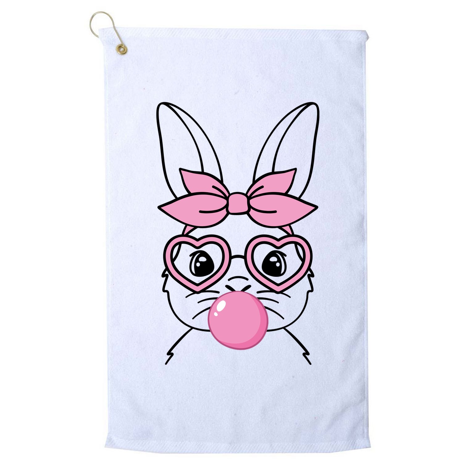 Easter Bunny Bubble Gum Cute Golf Towel