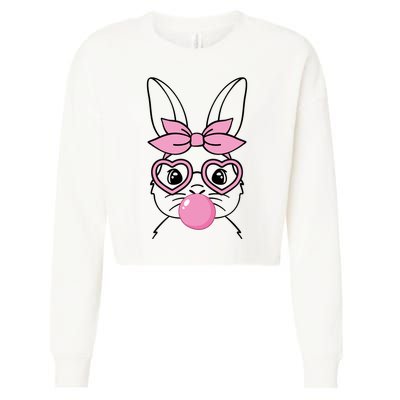 Easter Bunny Bubble Gum Cute Cropped Pullover Crew