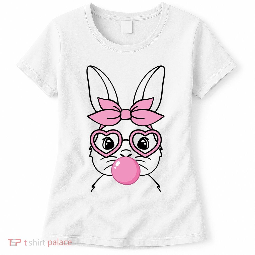 Easter Bunny Bubble Gum Cute Womens T-Shirt
