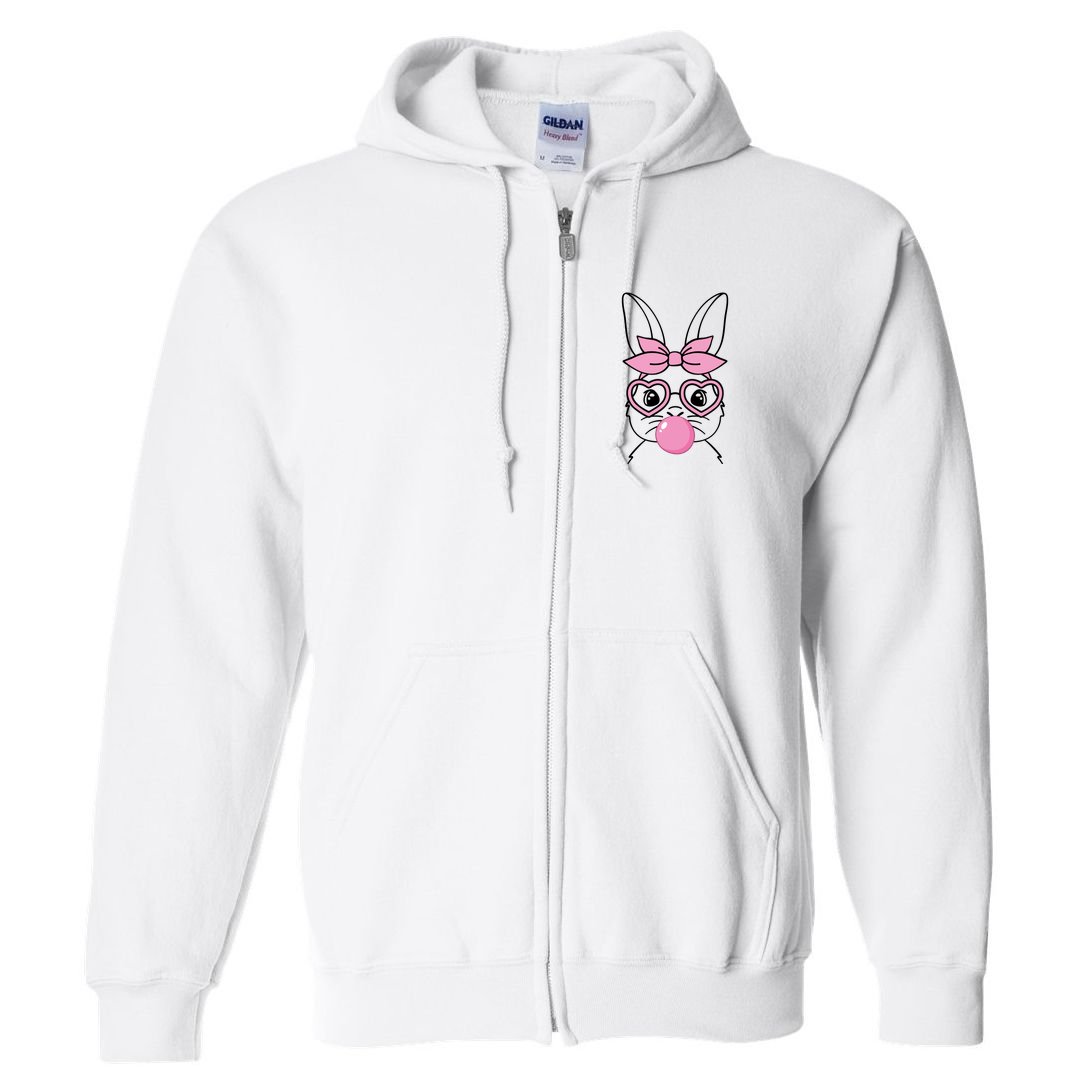 Easter Bunny Bubble Gum Cute Full Zip Hoodie