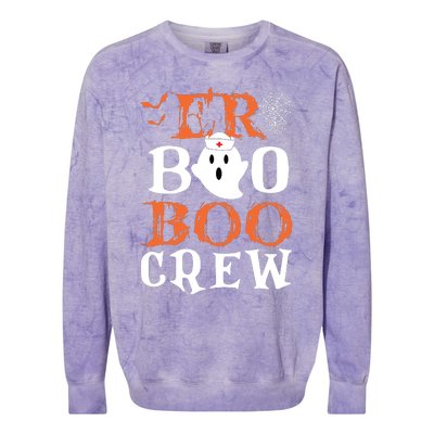 Er Boo Boo Crew Cute Ghost Nurse Halloween Costume Nursing Colorblast Crewneck Sweatshirt