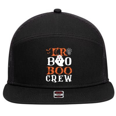 Er Boo Boo Crew Cute Ghost Nurse Halloween Costume Nursing 7 Panel Mesh Trucker Snapback Hat