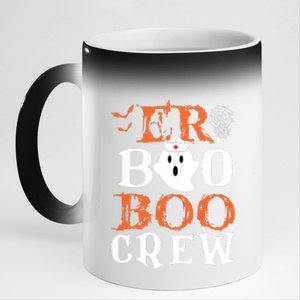 Er Boo Boo Crew Cute Ghost Nurse Halloween Costume Nursing 11oz Black Color Changing Mug