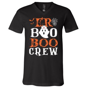 Er Boo Boo Crew Cute Ghost Nurse Halloween Costume Nursing V-Neck T-Shirt