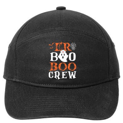 Er Boo Boo Crew Cute Ghost Nurse Halloween Costume Nursing 7-Panel Snapback Hat