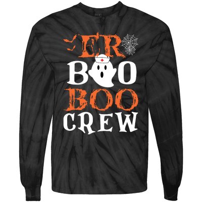 Er Boo Boo Crew Cute Ghost Nurse Halloween Costume Nursing Tie-Dye Long Sleeve Shirt