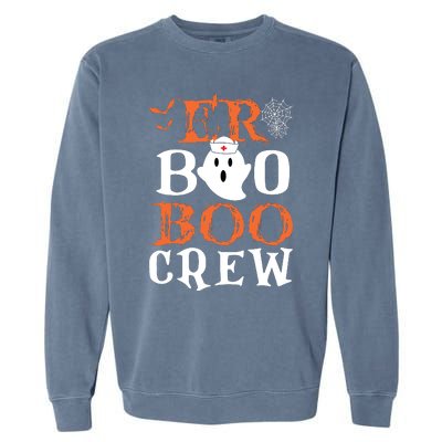 Er Boo Boo Crew Cute Ghost Nurse Halloween Costume Nursing Garment-Dyed Sweatshirt