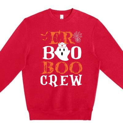 Er Boo Boo Crew Cute Ghost Nurse Halloween Costume Nursing Premium Crewneck Sweatshirt