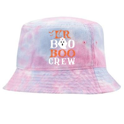 Er Boo Boo Crew Cute Ghost Nurse Halloween Costume Nursing Tie-Dyed Bucket Hat