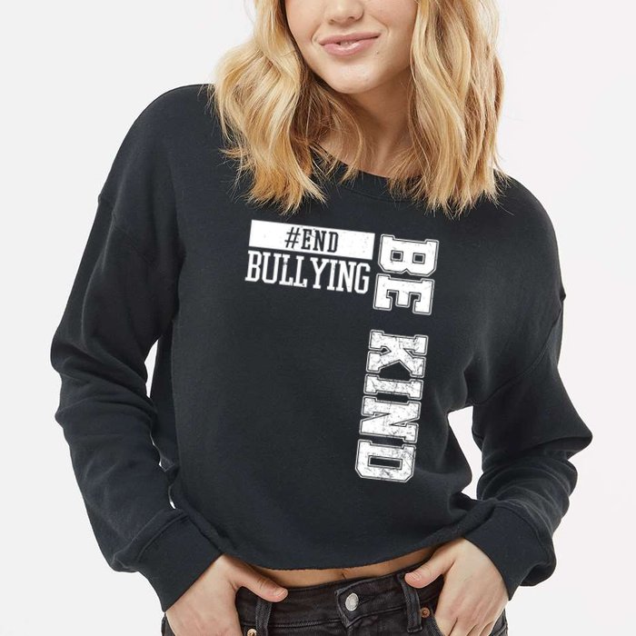 End Bullying Be Kind Awareness Cropped Pullover Crew